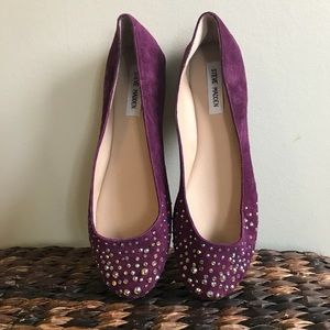 NWOT Steve Madden plum suede flats